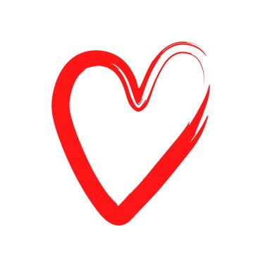 Vektör kalp kuru bir fırça ile. El grunge kalpler çekilmiş. Aşk sembolü. Sevgililer günü. Grunge illüstrasyon