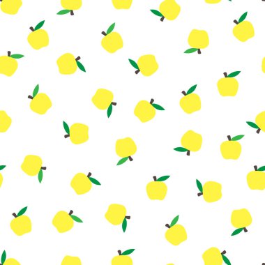 sarı elma ile sorunsuz arka plan. Mevsimlik arka plan, okul. parlak meyve