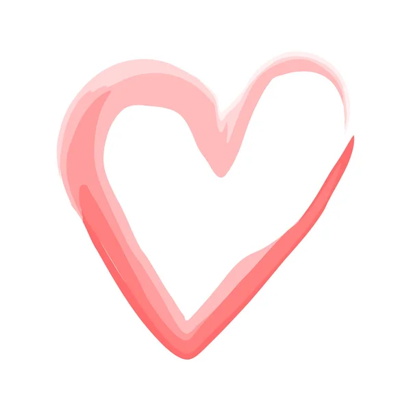 Vector hjärta med en torr pensel akvarell. Hand dras grunge hjärtan. Symbolen för kärlek. Alla hjärtans dag. grunge illustration — Stock vektor