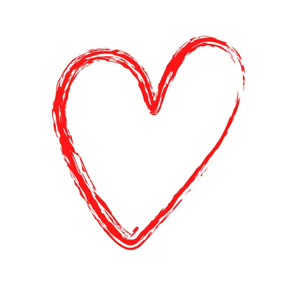 Векторное сердце с сухой щеткой. Рука нарисовала гранж-сердца. Символ любви. День Святого Валентина. гранж-иллюстрация — стоковый вектор