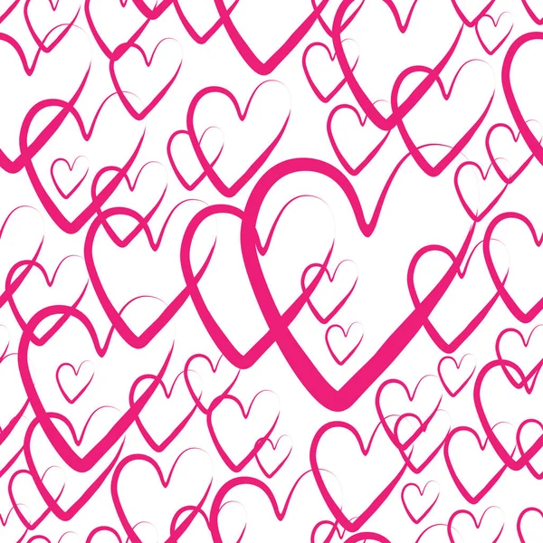 Бесшовный фон сердца. сердца на день святого Валентина, векторная иллюстрация. розовый фон с элементами ручной работы . — стоковый вектор