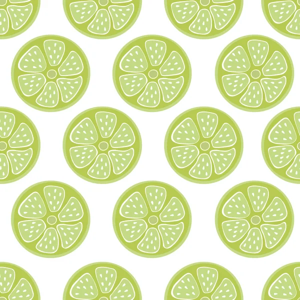 Groene citrus naadloze achtergrond, trendy, eenvoudige vector kalk achtergrond, frisse zomer vitamine — Stockvector