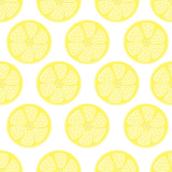 Yellow citrus seamless background, fashionable, simple vector lemon background, fresh summer vitamin — Stock Vector