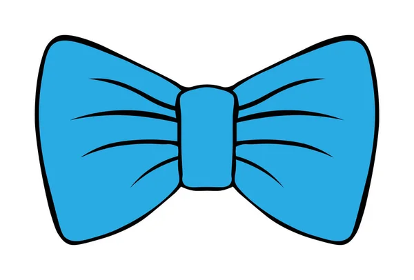 Ilustración infantil de arco. traje mariposa azul vector dibujo con contorno. decoración de Navidad aislado sobre fondo blanco . — Vector de stock