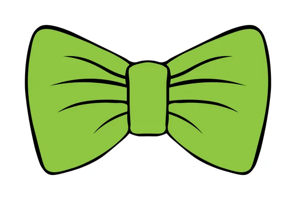 Ilustración infantil de arco. traje mariposa verde vector dibujo con contorno. decoración de Navidad aislado sobre fondo blanco . — Vector de stock