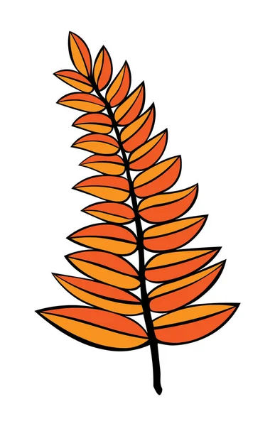 Tattoo. logo. vector contour illustratie van een oranje tak geïsoleerd op een witte achtergrond. Tattoo. logo. Kinder illustratie — Stockvector