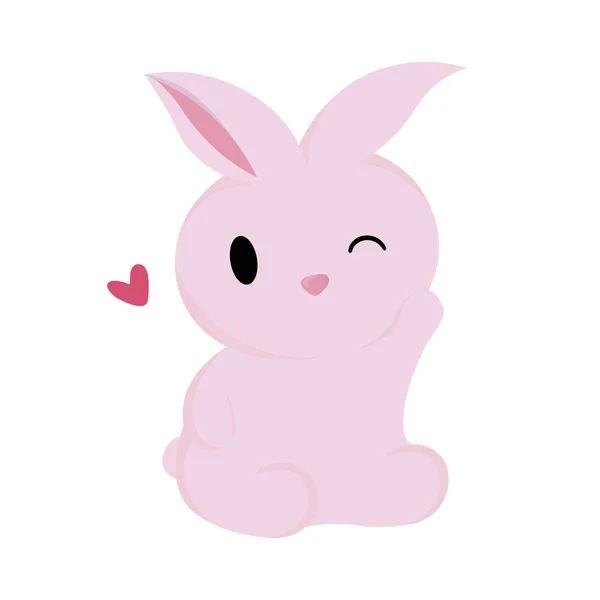 Vector illustration for kids cute bunny. Pink bunny . — Stock Vector