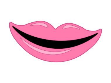 Vektör dudak simgesi beyaz arka plan üzerinde izole. dudak kontur öp. Doğrusal simge tasarlamak. Kadın pembe dudakları çizim