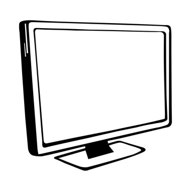 Monito karikatür vektör ve illüstrasyon izole beyaz arka plan üzerinde. siyah ve beyaz, elle çizilmiş, kroki.