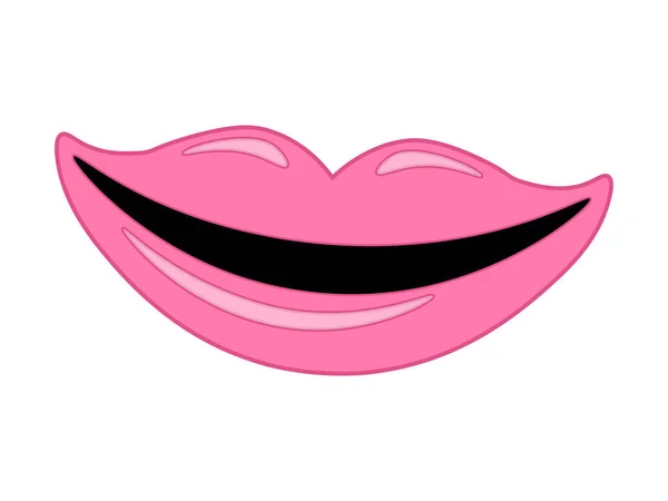 Vector lip symbol isolated on white background. kiss lip contour. linear icon illustration. Woman's pink lips drawing — Stock Vector