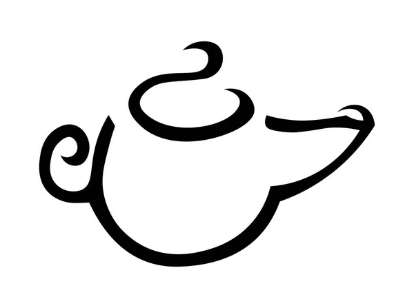 Кетле векторний контур ізольовано. чайний знак. логотип, піктограма — стоковий вектор