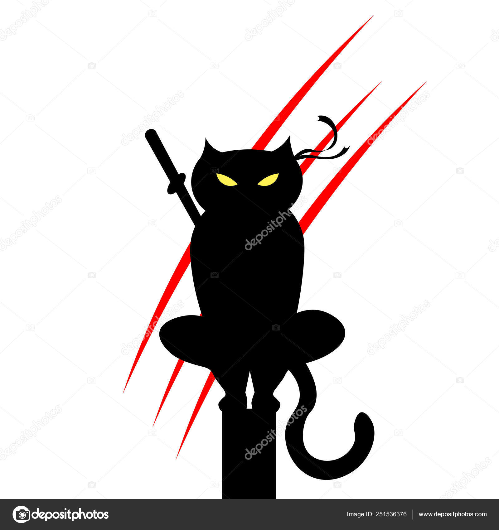 Ninja gato atacando Sprite imagem vetorial de gagu© 58267461