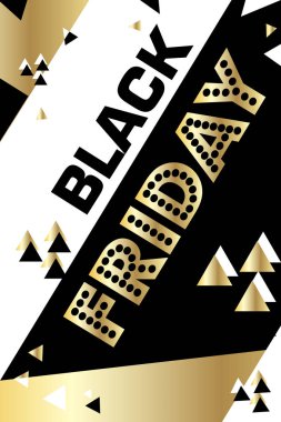 siyah Cuma alışveriş altın poster. indirim gün modaya uygun modern el ilanı. Broşür reklam için