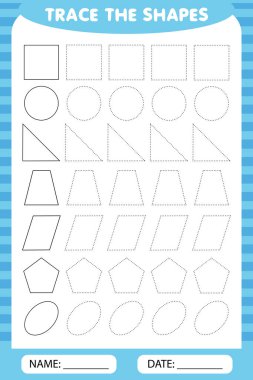 geometrik şekillerin kontur çevresinde takip et. görevleri çizim çocuklar için öğrenme