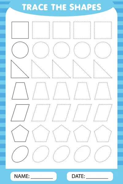 geometrik şekillerin kontur çevresinde takip et. görevleri çizim çocuklar için öğrenme