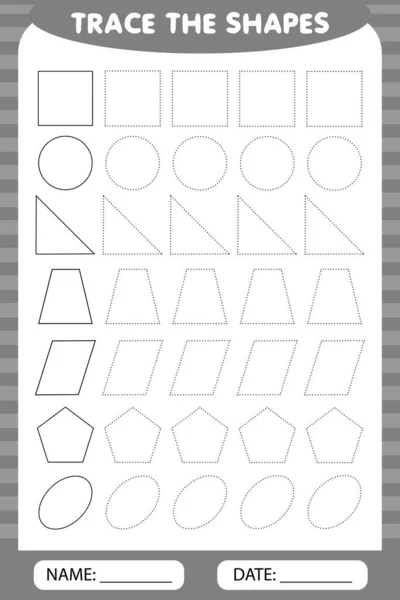 geometrik şekillerin kontur çevresinde takip et. görevleri çizim çocuklar için öğrenme