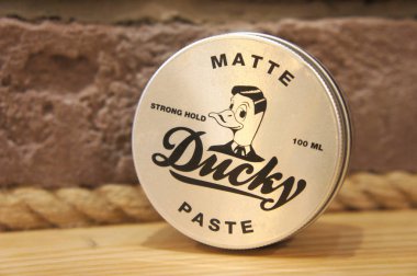 ducky matte paste. paste for men barber shop. men hairstyle clipart