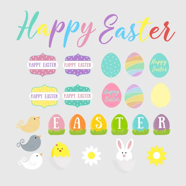 Ensemble d'illustrations vectorielles pour enfants pour Pâques . — Image vectorielle