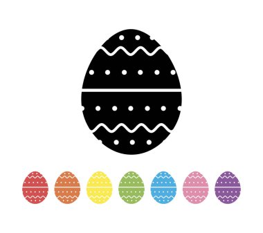 Paskalya yumurtası simgeleri. Vektör Illustration. Paskalya yumurtaları düz tasarım seti.