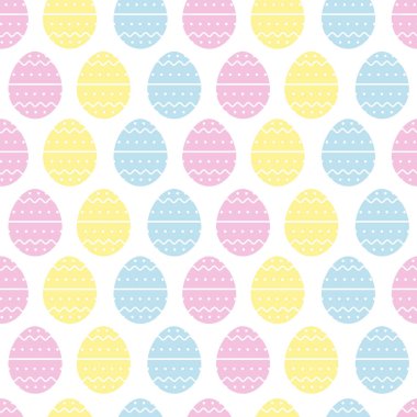 Vektör arka plan yumurta Paskalya. Dekor, ambalaj, tasarım için yumurta ile şenlikli arka plan.