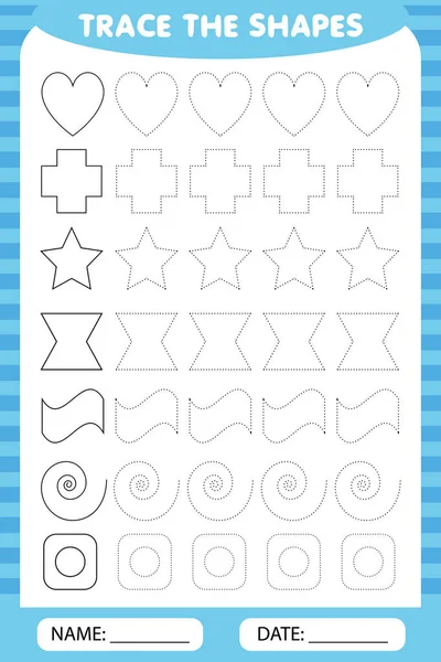 geometrik şekillerin kontur çevresinde takip et. görevleri çizim çocuklar için öğrenme