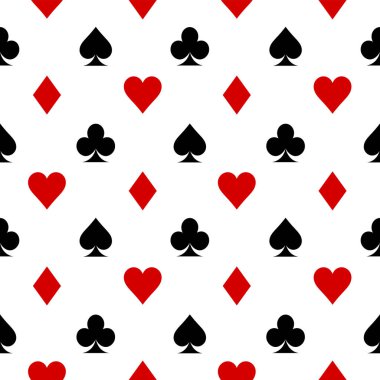 Kart simgesi desen duvar kağıdı vektör arka plan. Kart kusursuz desen uygun. Vektör çizimi