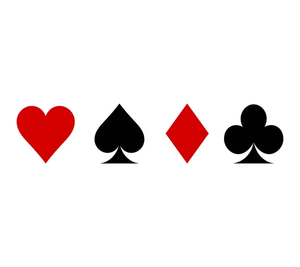 Beyaz arka planda yalıtılmış kart takımları seti. poker takım elbise kartı