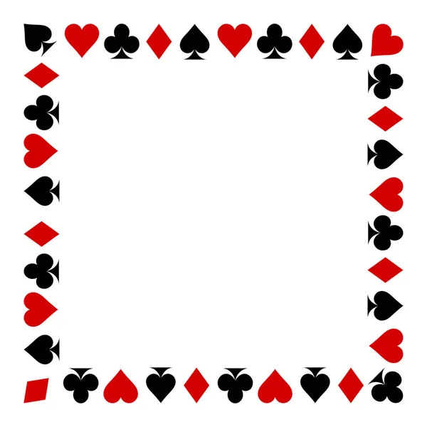 Rám karet. hrací karty izolované na bílém pozadí. — Stockový vektor