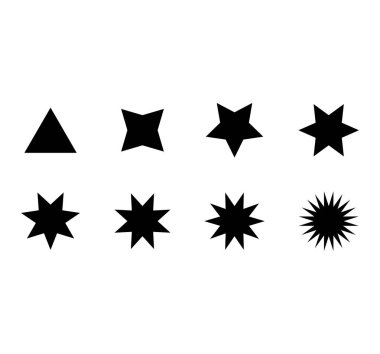 Yıldız glyph simgesi vektörü. Yıldız Vektör Şekilleri Seti