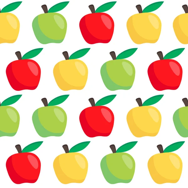 귀여운 사과 무늬. 사과 가을 패턴과 원활한 벡터 패턴. — 스톡 벡터