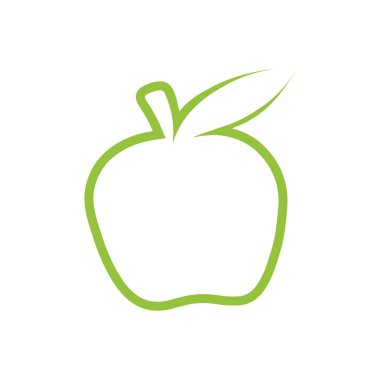 Yeşil Apple vektör anahat simgesi. Modern minimal düz tasarım tarzı. elma logosu illüstrasyon monokrom.
