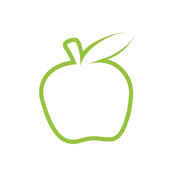 Ikona vektorové obrysy zeleného jablka. Moderní minimální plochý design. ilustrační monochromatický logo Apple. — Stockový vektor
