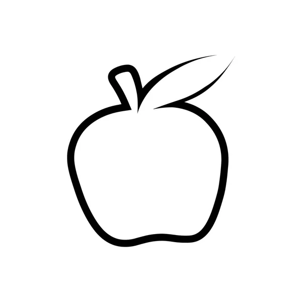 Zwart Apple vector omtrek pictogram. Moderne minimale platte ontwerp stijl. illustratie monochroom van Apple logo. — Stockvector