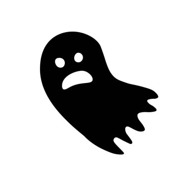 Hayalet silueti cadılar bayramı hayaleti. Vektör illüstrasyon. basit Hayalet simgesi .