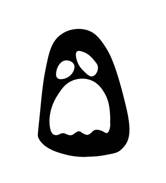 Espectro de halloween de silueta fantasma. Ilustración vectorial. icono de fantasma simple  . — Vector de stock