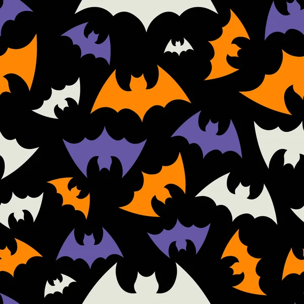 Fundo Padrão Vetorial Com Silhuetas Morcegos Para Design Halloween Espadas — Vetor de Stock