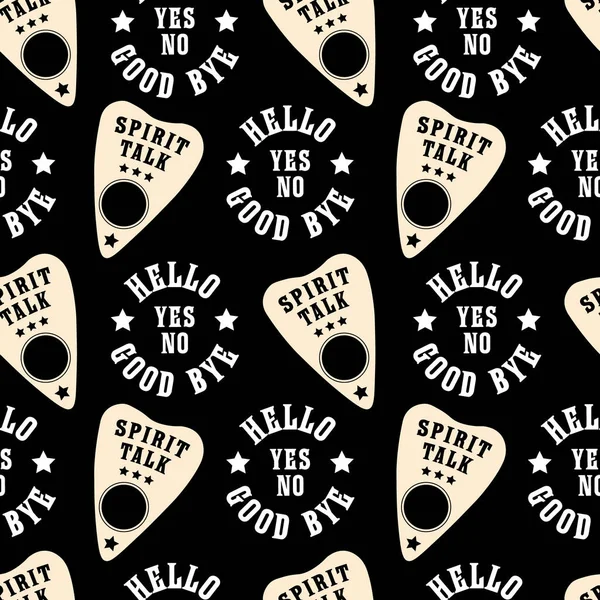 Ouija tahtası. ürpertici vektör sorunsuz arka plan. manevi tahta illüstrasyon. Cadılar Bayramınız Kutlu Olsun