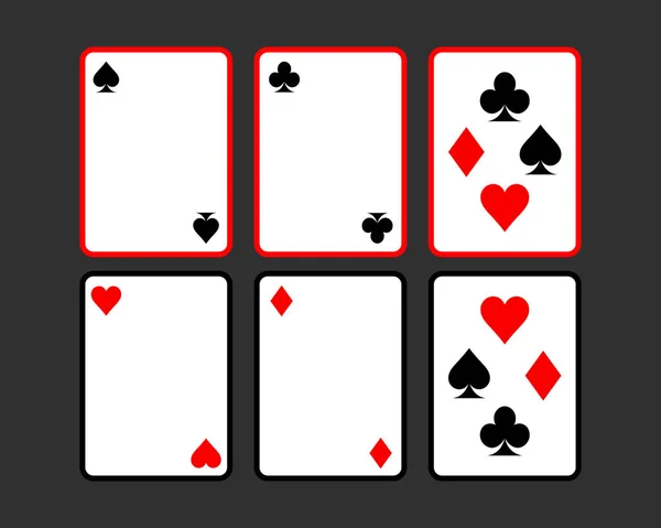 Plantilla de cartas de póquer. naipes vector ilustración — Vector de stock