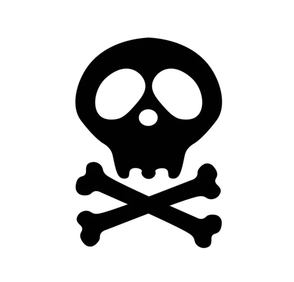 Crossbones . danger or poison flat icon for apps and websites. Skeleton body part. Happy Halloween sign symbol. Pirate flag. death skull — Stock Vector