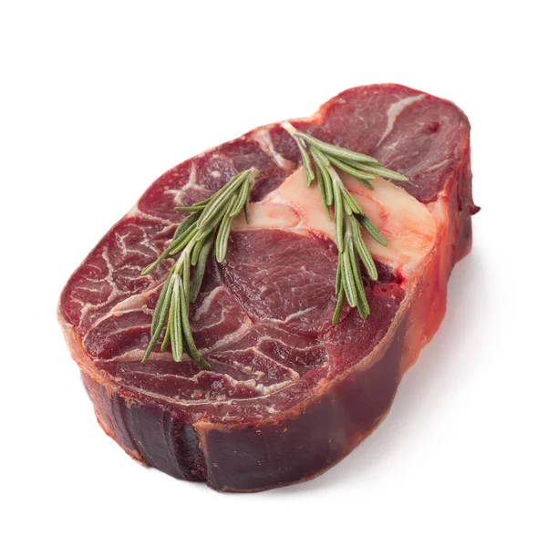 Filete de carne cruda aislado sobre fondo blanco — Foto de Stock