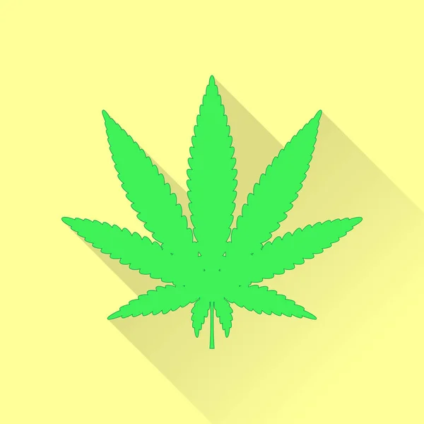 Eenvoudige cannabis pictogram in platte ontwerp — Stockvector