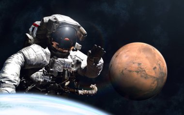 Dev astronot ve küçük Mars