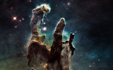 Sütunlar oluşturma. Derin uzay. Görüntü unsurları Nasa tarafından döşenmiştir
