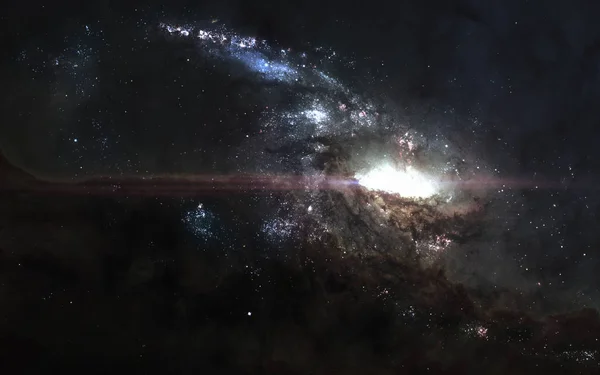Helle Galaxie im Weltraum. kosmische Landschaft. Science Fiction Kunst. Elemente des Bildes wurden von der nasa — Stockfoto