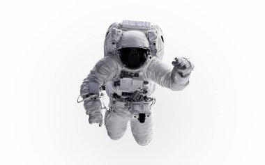 Astronot beyaz arkaplanda izole edildi
