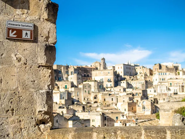 Señal de ruta turística de Matera —  Fotos de Stock