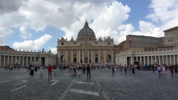 Roma Septiembre 2019 Caminando Hacia Basílica San Pedro Calle Peatonal — Vídeo de stock
