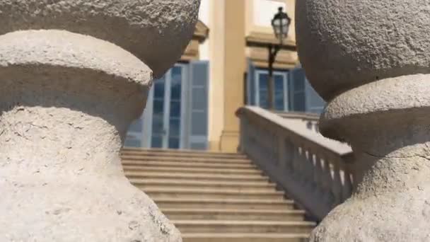 Monza Ağustos 2019 Monza Kraliyet Villası Merdivenlerin Mermer Süslemelerinin Ardından — Stok video