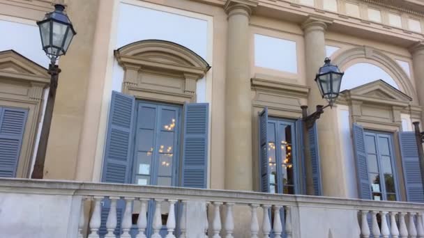 Monza August 2019 Luxurious Balcony Windows Royal Villa Monza Camera — Stock Video