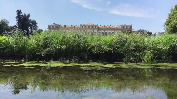 Monza August 2019 Park Royal Villa Monza Pond Dragonfly People — Stock Video